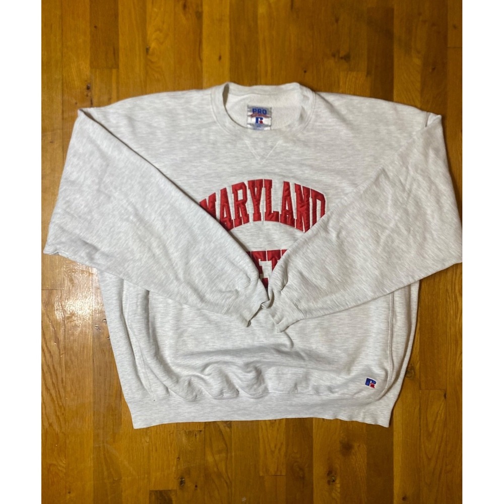 VTG Russell Athletic Sweatshirt Pro Cotton Maryland Basketball Gray Men Sz 2XL